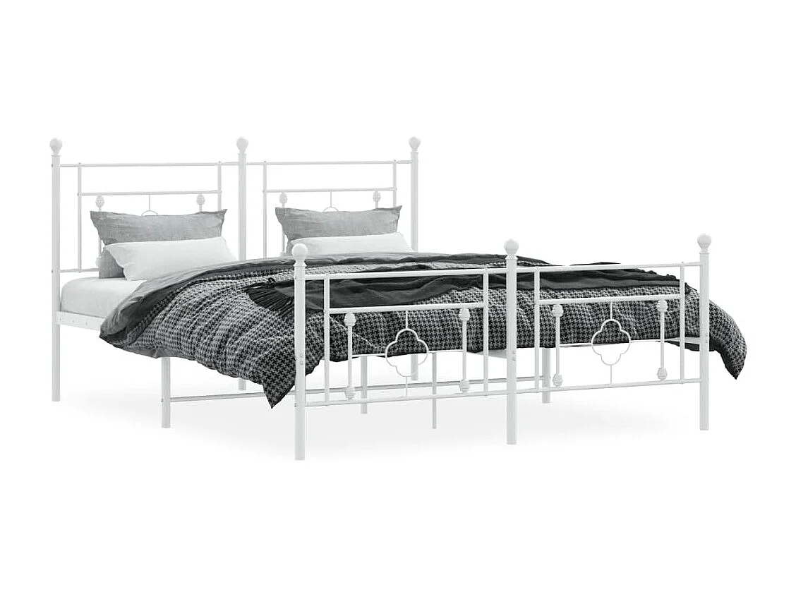 Bedframe met hoofd- en voeteneinde metaal wit 150x200 cm NL40719