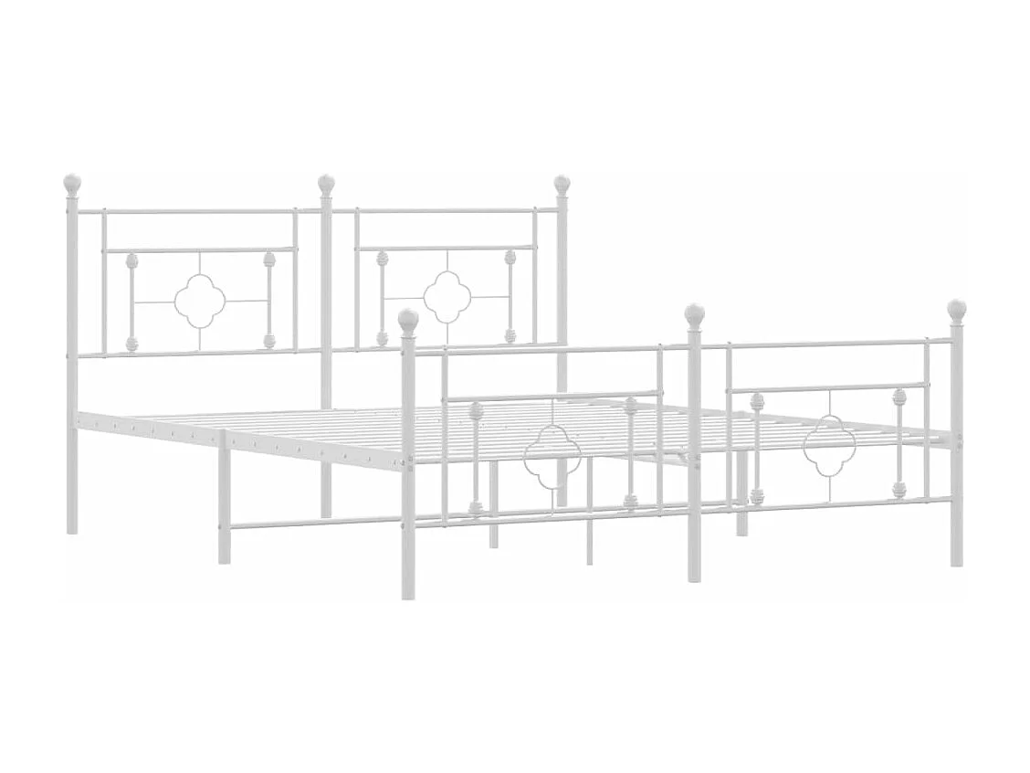 Bedframe met hoofd- en voeteneinde metaal wit 150x200 cm NL40719