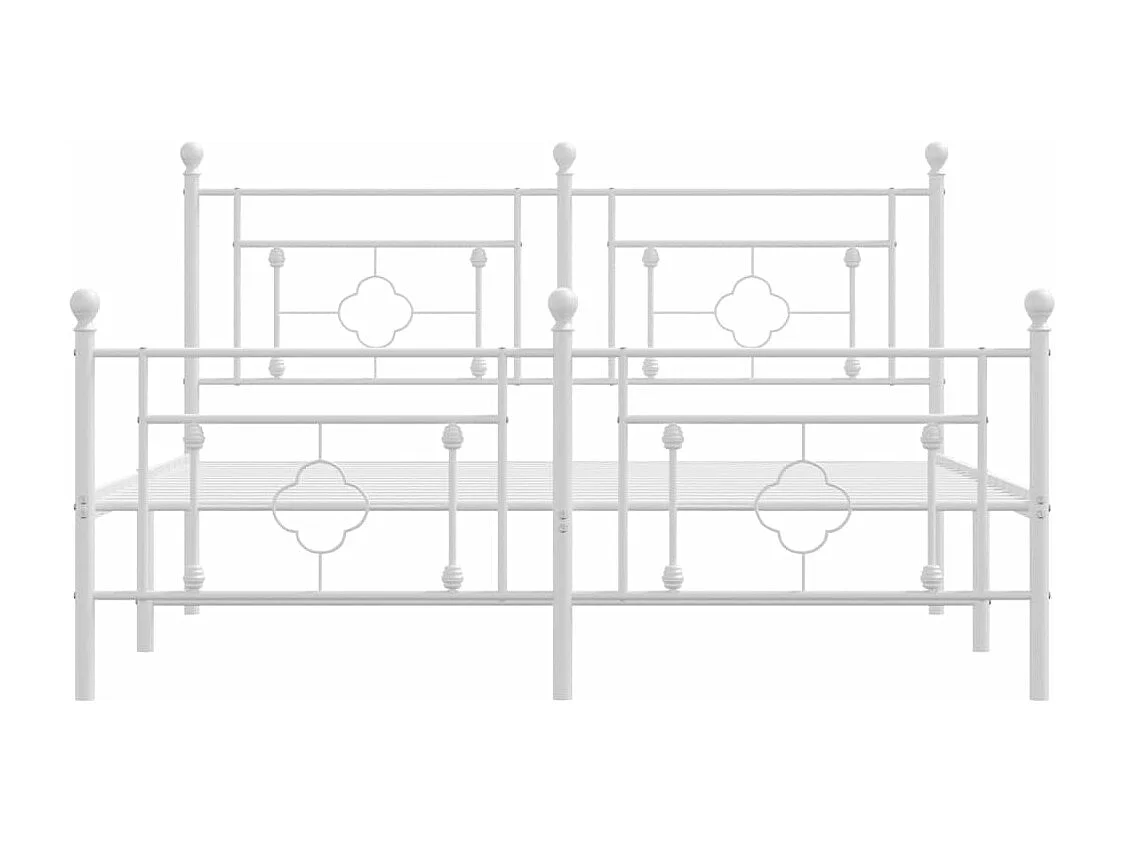 Bedframe met hoofd- en voeteneinde metaal wit 150x200 cm NL40719