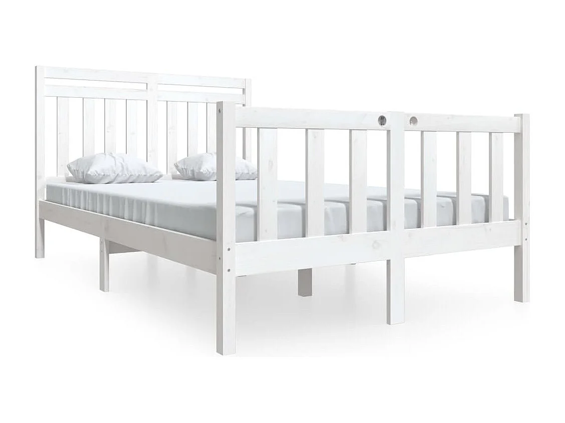 Bedframe massief hout wit 135x190 cm NL98832