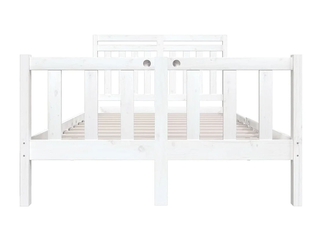 Bedframe massief hout wit 135x190 cm NL98832