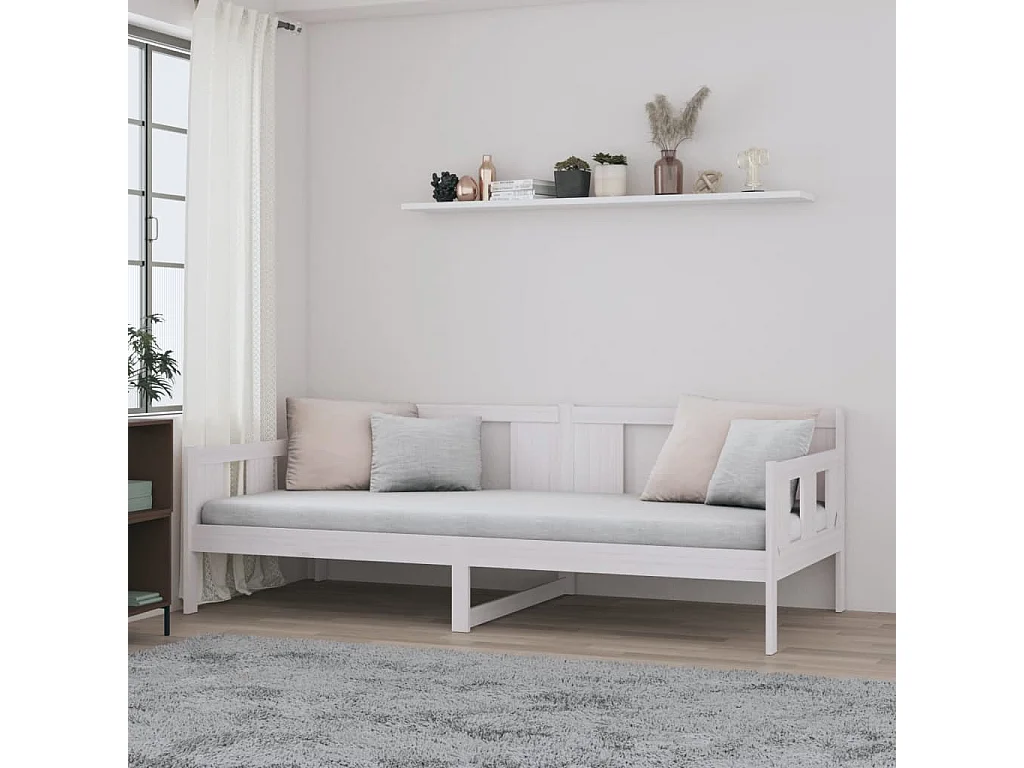 Cama -80x200 cm madera maciza de pino blanco YOE25148
