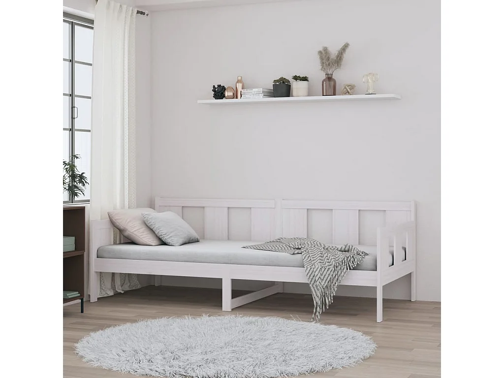 Cama -80x200 cm madera maciza de pino blanco YOE25148