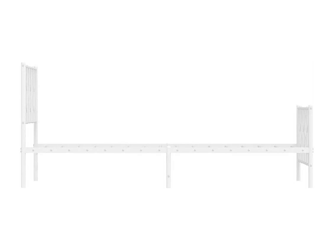 Lit-80x200 cm métal + tête de lit/pied de lit blanc HOQW12099