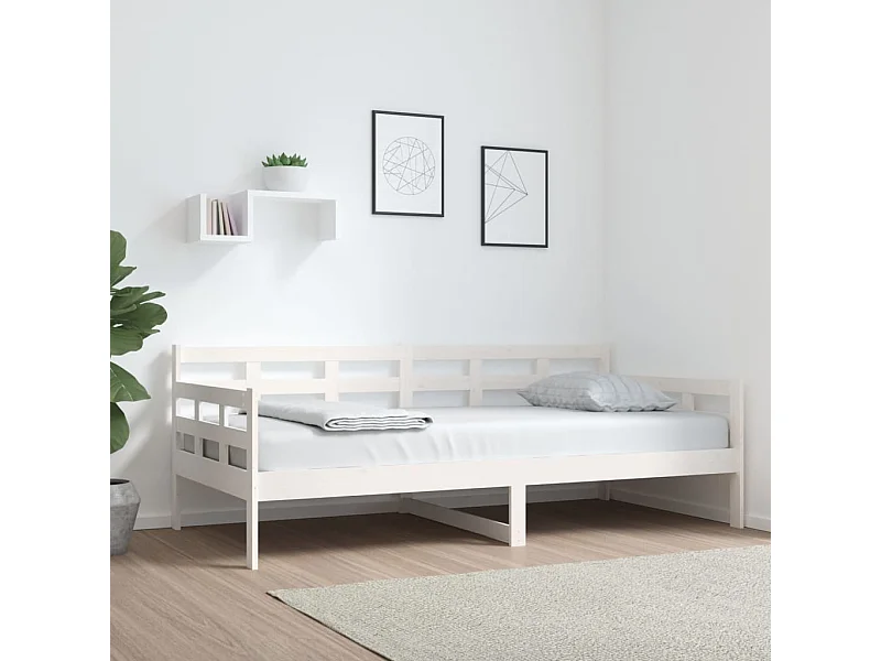 Tagesbett,Sofabett Weiß Massivholz Kiefer 90x190 cm -gkd99100
