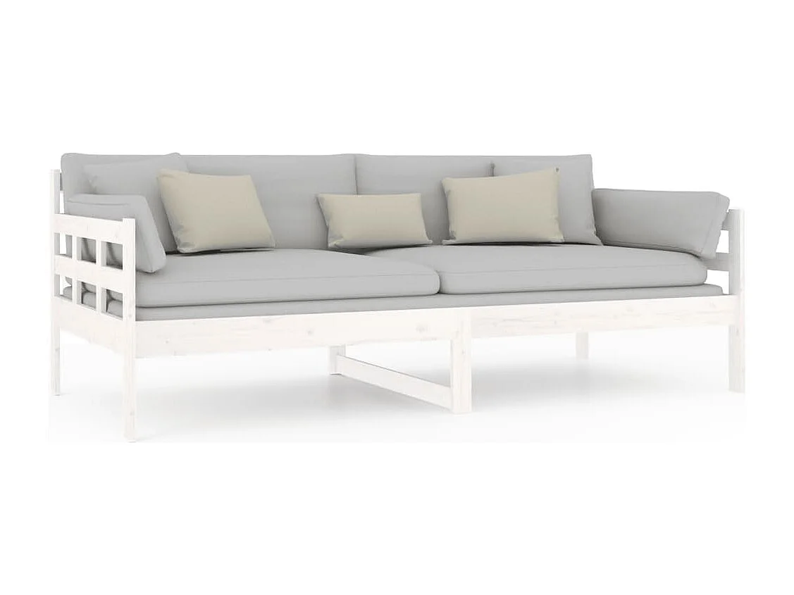 Lit-90x190 cm de jour Blanc Bois massif de pin HOQW23839