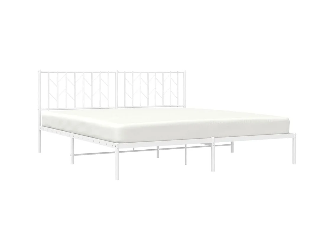 Cama com cabeceira 180x200 cm metal branco PT339313