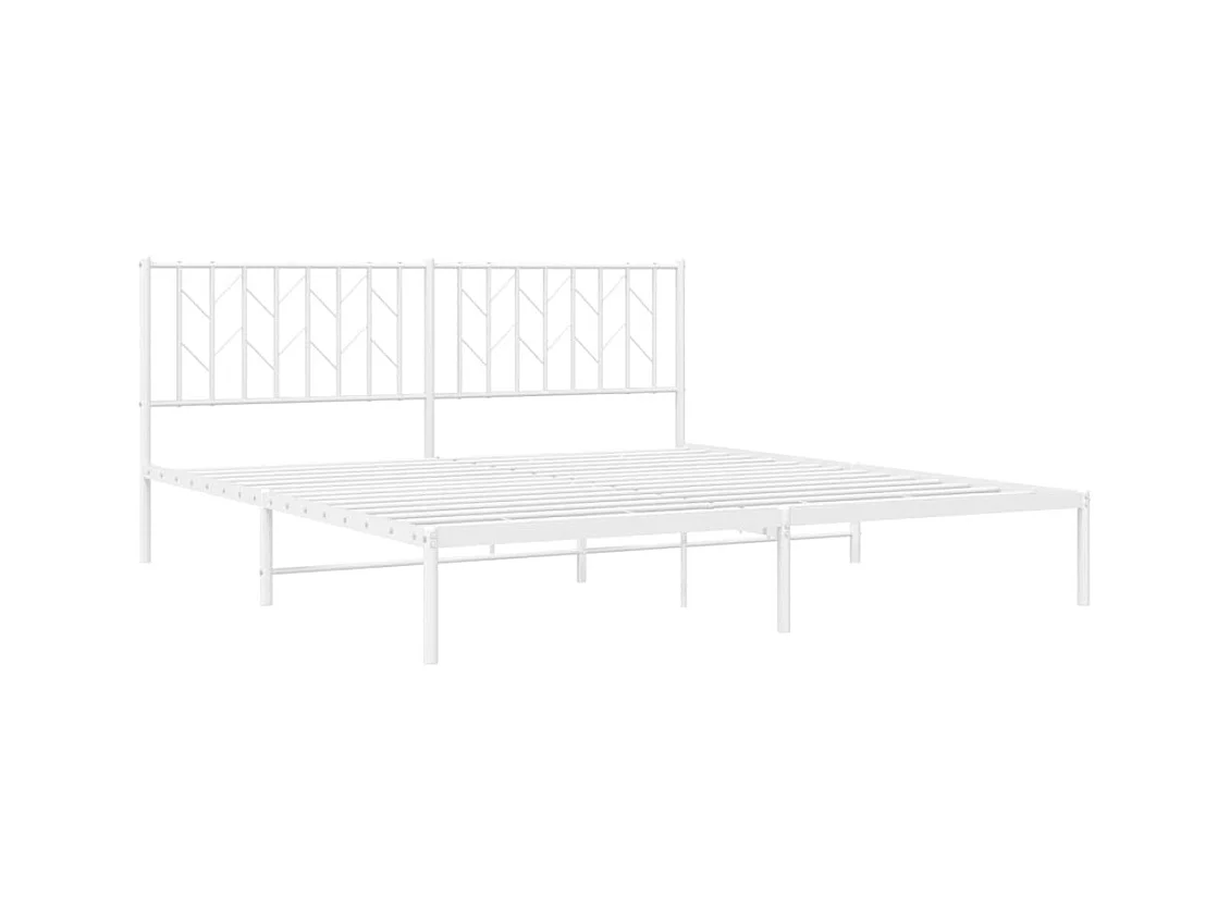 Cama com cabeceira 180x200 cm metal branco PT339313