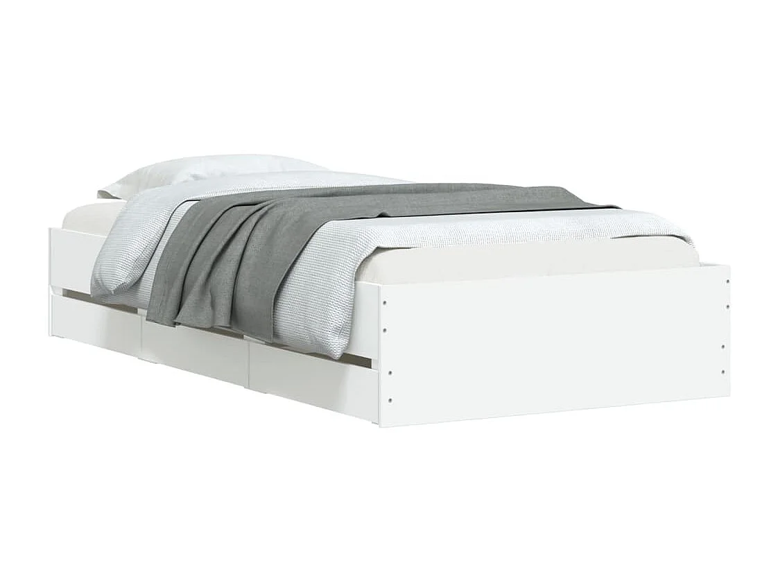 Lit-75x190 cm + tiroirs blanc bois d'ingénierie HOQW50126