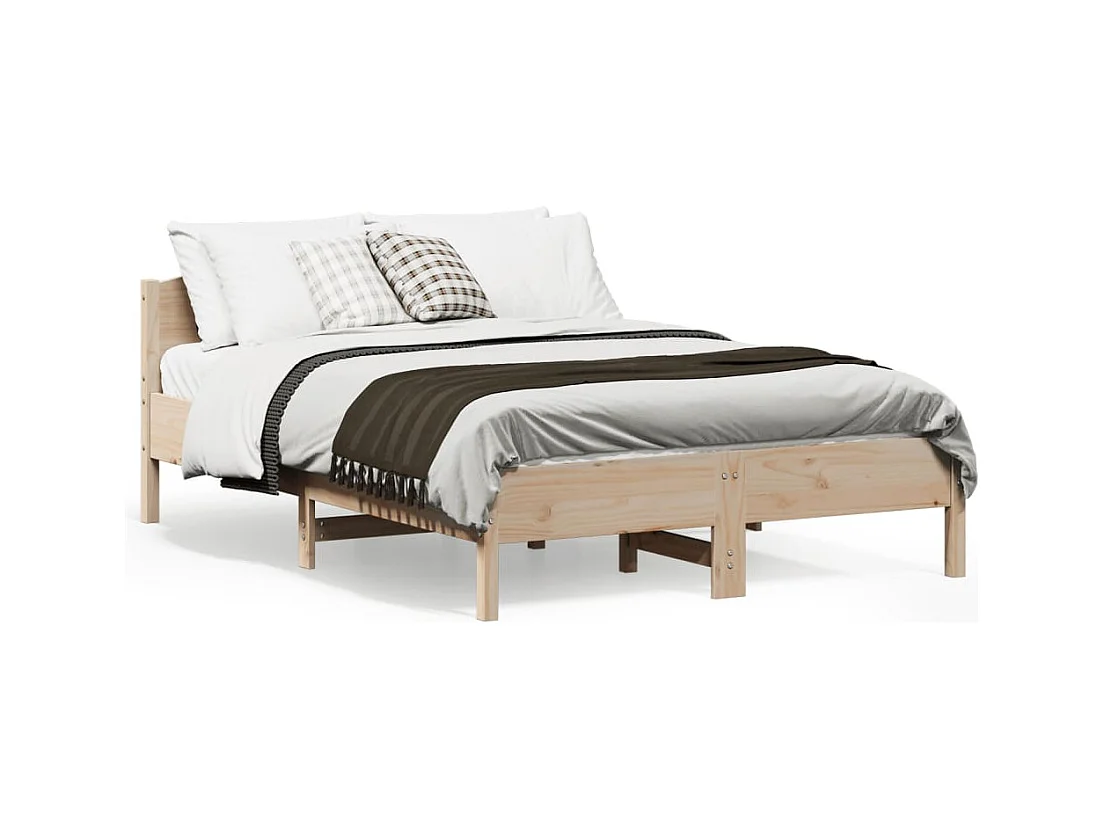 Lit-120x190 cm + tête de lit bois de pin massif HOQW10352
