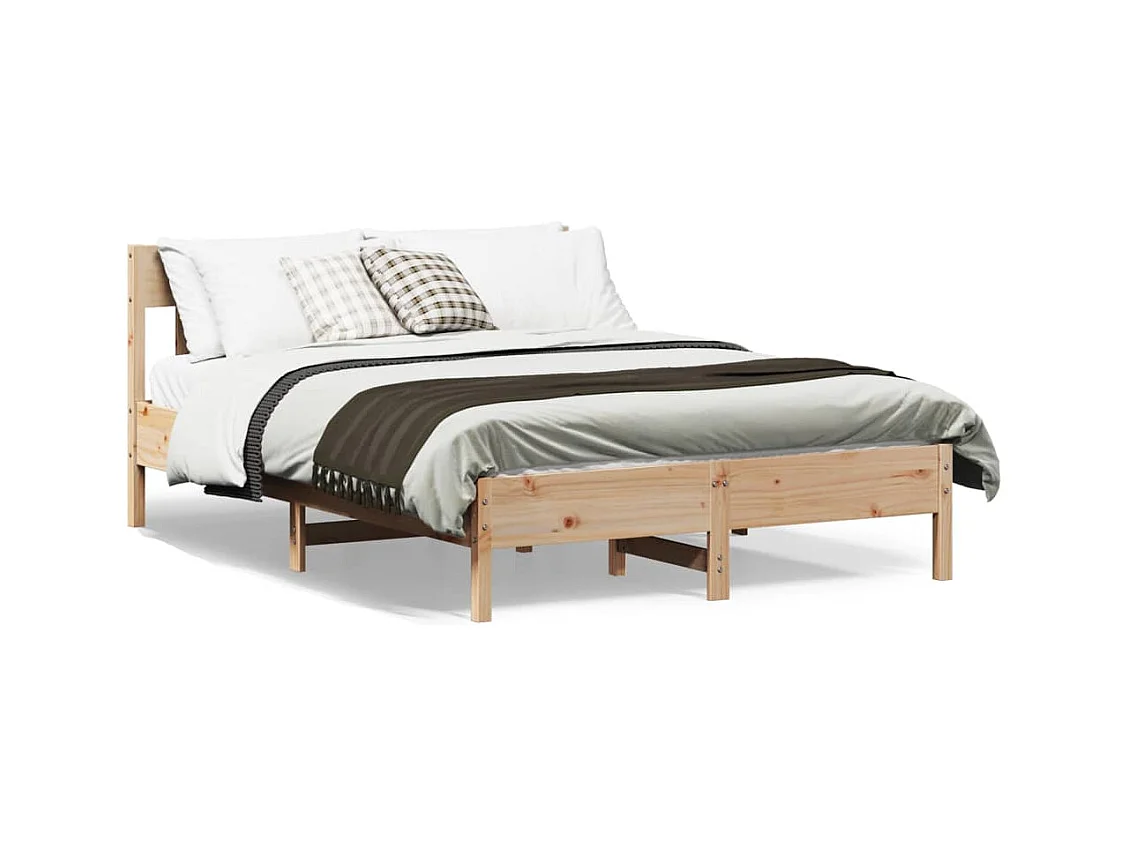 Bedframe met hoofdbord massief grenenhout 160x200 cm NL65615