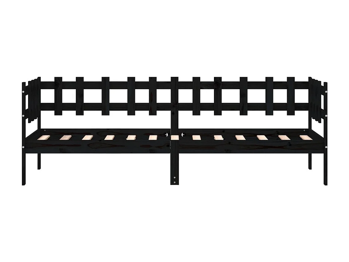 Tagesbett,Sofabett Schwarz 80x200 cm Massivholz Kiefer -gkd87345