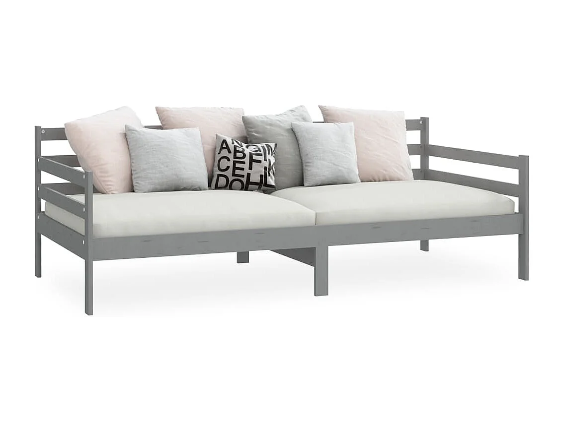 Tagesbett,Sofabett Grau Kiefer Massivholz 90x200 cm -gkd20872