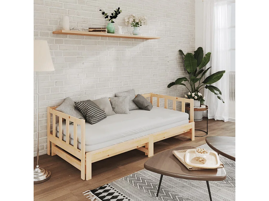 Lit gigogne - 90x200 cm bois de pin massif FR75100