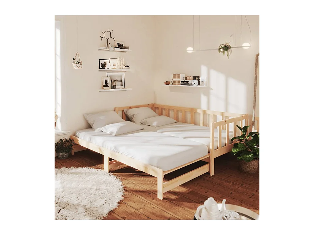 Lit gigogne - 90x200 cm bois de pin massif FR75100