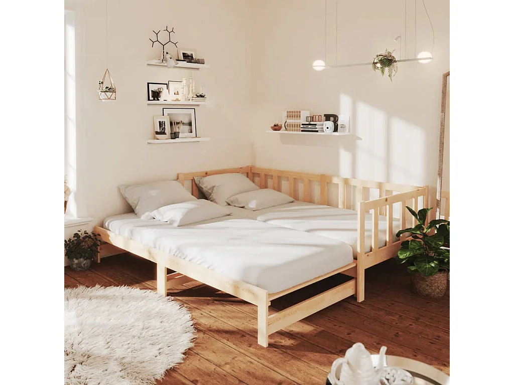 Cama -90x200 cm nido madera maciza de pino YOE72538