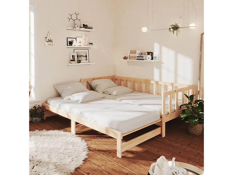 Cama -90x200 cm nido madera maciza de pino YOE72538