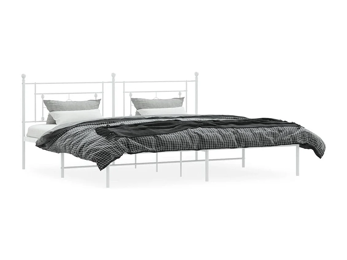 Cama com cabeceira 193x203 cm metal branco PT339840