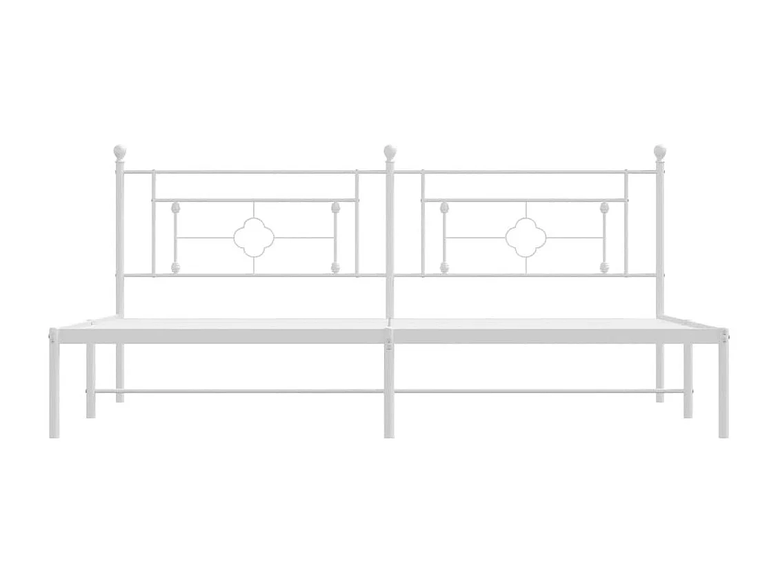 Cama com cabeceira 193x203 cm metal branco PT339840