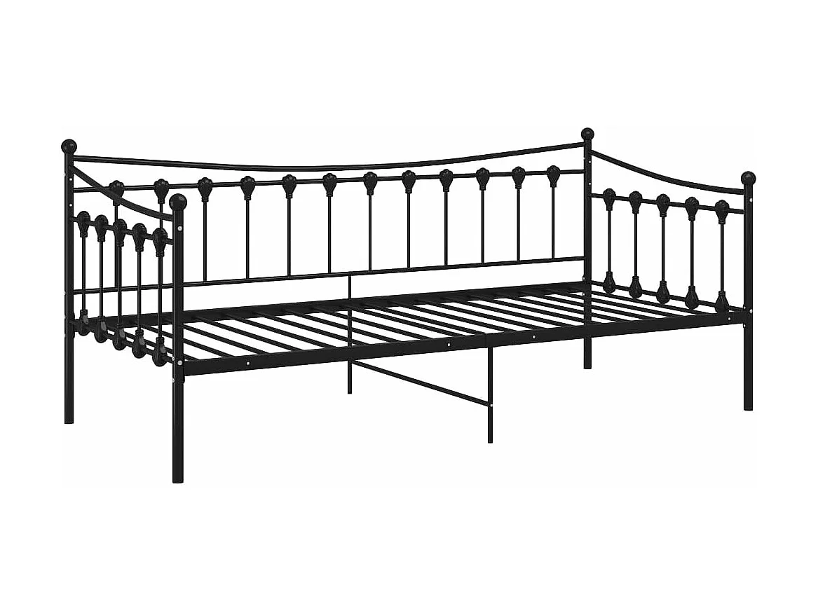 Lit-90x200 cm Noir Métal HOQW96166