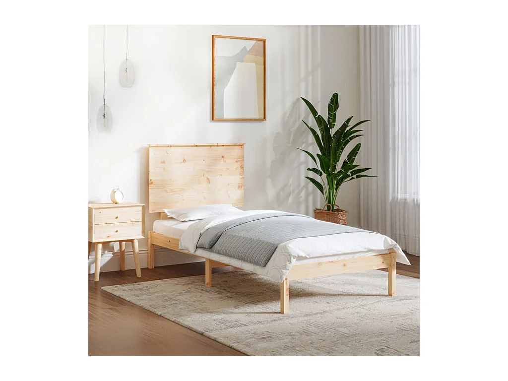 Bedframe massief hout 75x190 cm NL50486