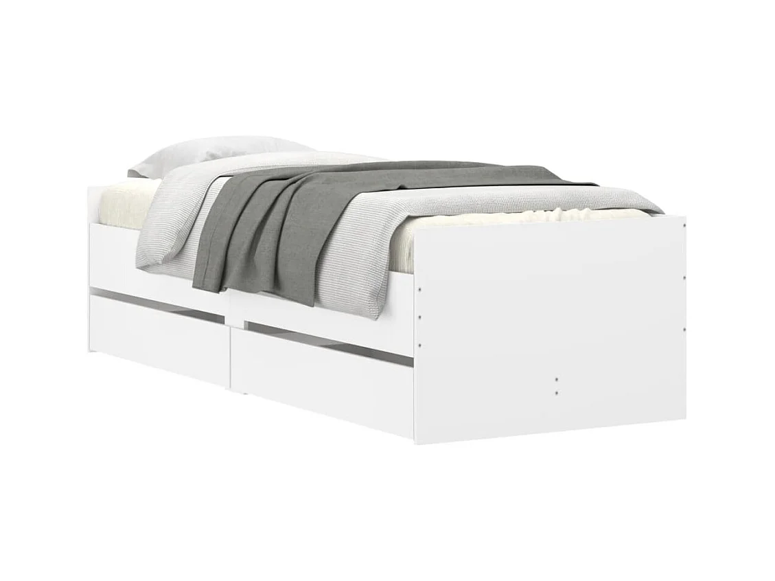 Lit-100x200 cm + tiroirs blanc HOQW58357