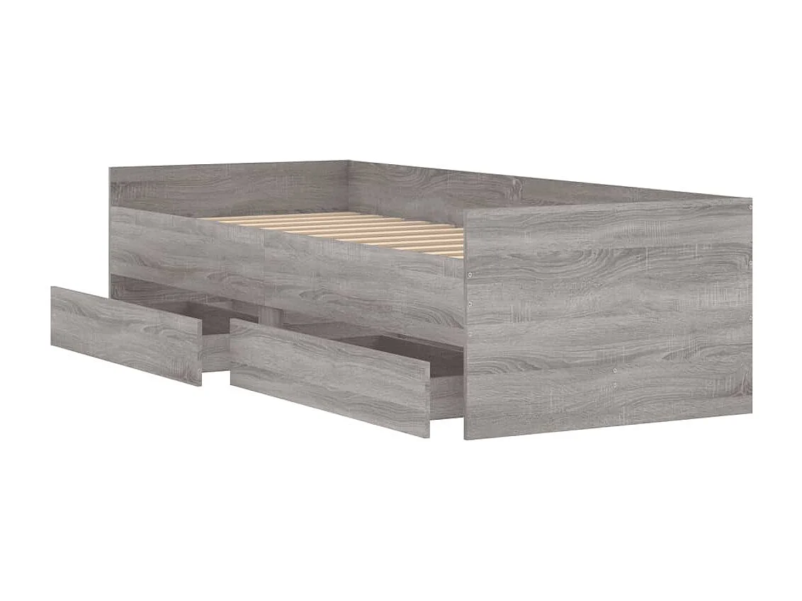 Bedframe met lades grijs sonoma eikenkleurig 90x190 cm NL99334