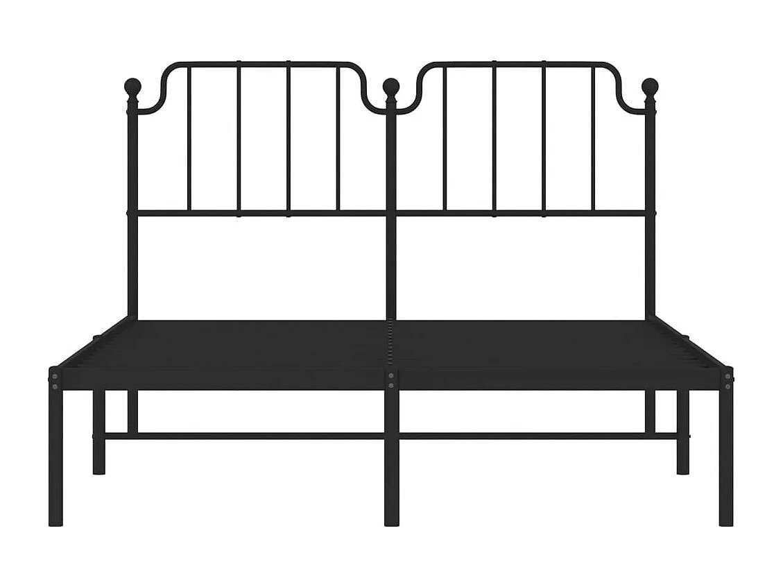 Bedframe met hoofdbord metaal zwart 140x190 cm NL12260