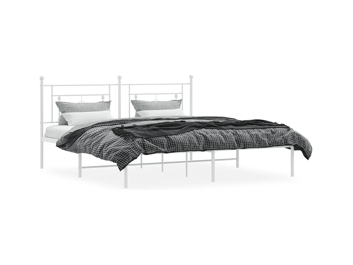 Cama com cabeceira 180x200 cm metal branco PT792552