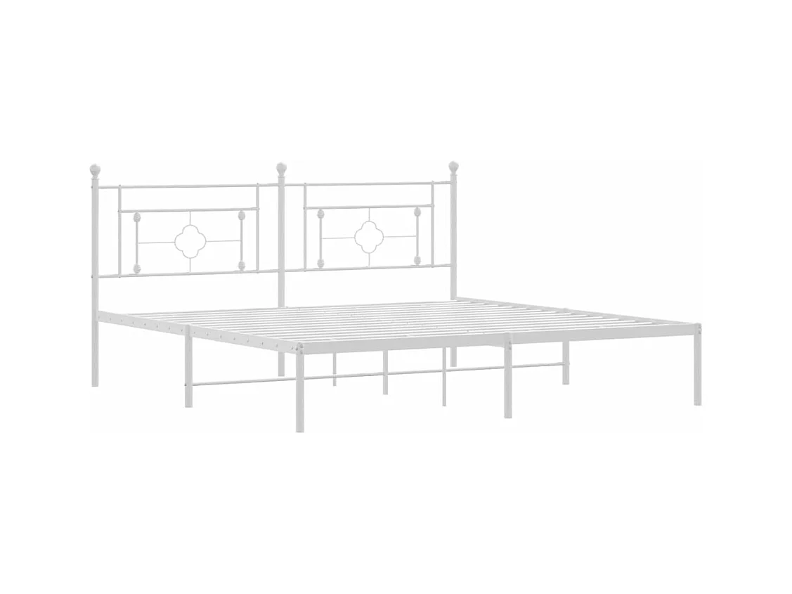 Cama com cabeceira 180x200 cm metal branco PT792552