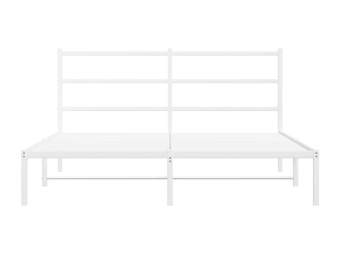 Lit-150x200 cm métal + tête de lit blanc HOQW21102