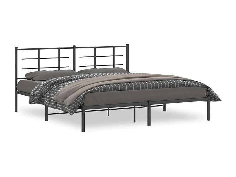Cama -180x200 cm con cabecero metal negro YOE78477