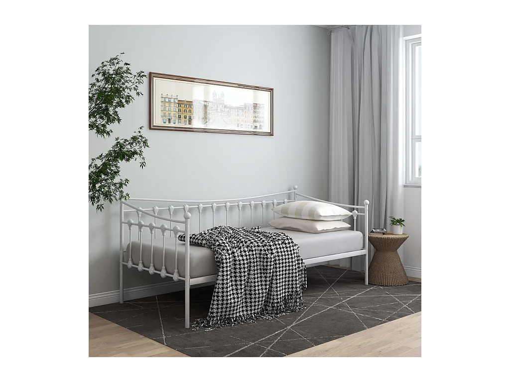 Slaapbankframe metaal wit 90x200 cm NL29692