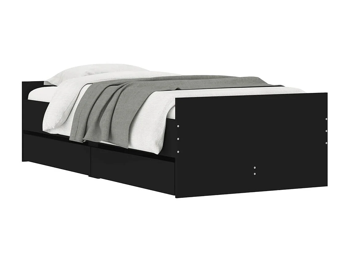 Lit-90x190 cm + tiroirs noir HOQW60170