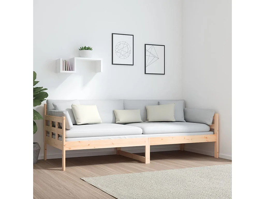 Cama de solteiro 80x200 cm madeira de pinho maciça PT415147