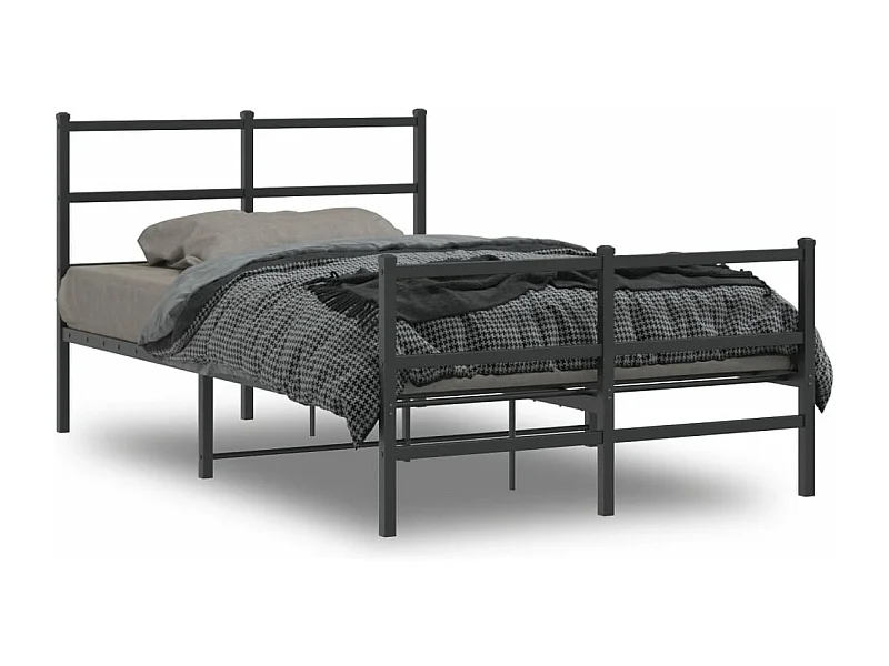 Cama com cabeceira e pés 120x200 cm metal preto PT266403