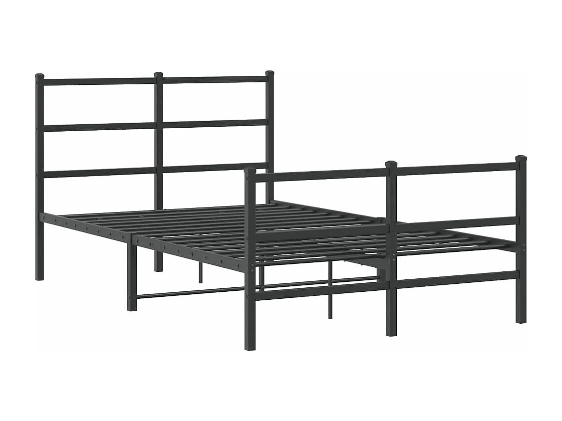 Cama com cabeceira e pés 120x200 cm metal preto PT266403