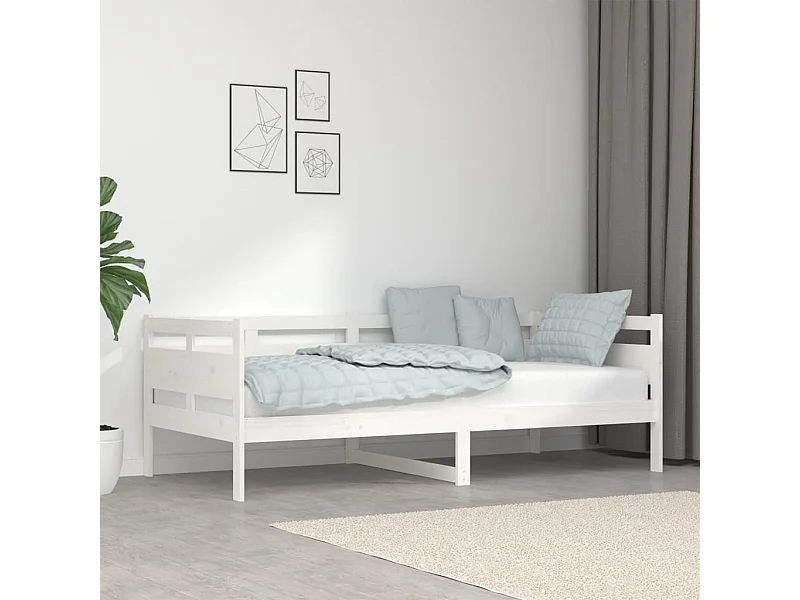 Tagesbett,Sofabett Weiß Massivholz Kiefer 90x190 cm -gkd49864