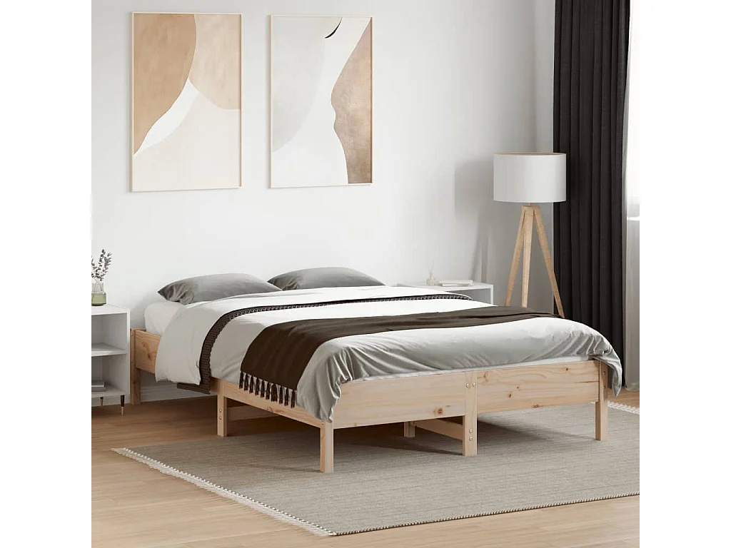 Cama -135x190 cm madera maciza de pino YOE18190