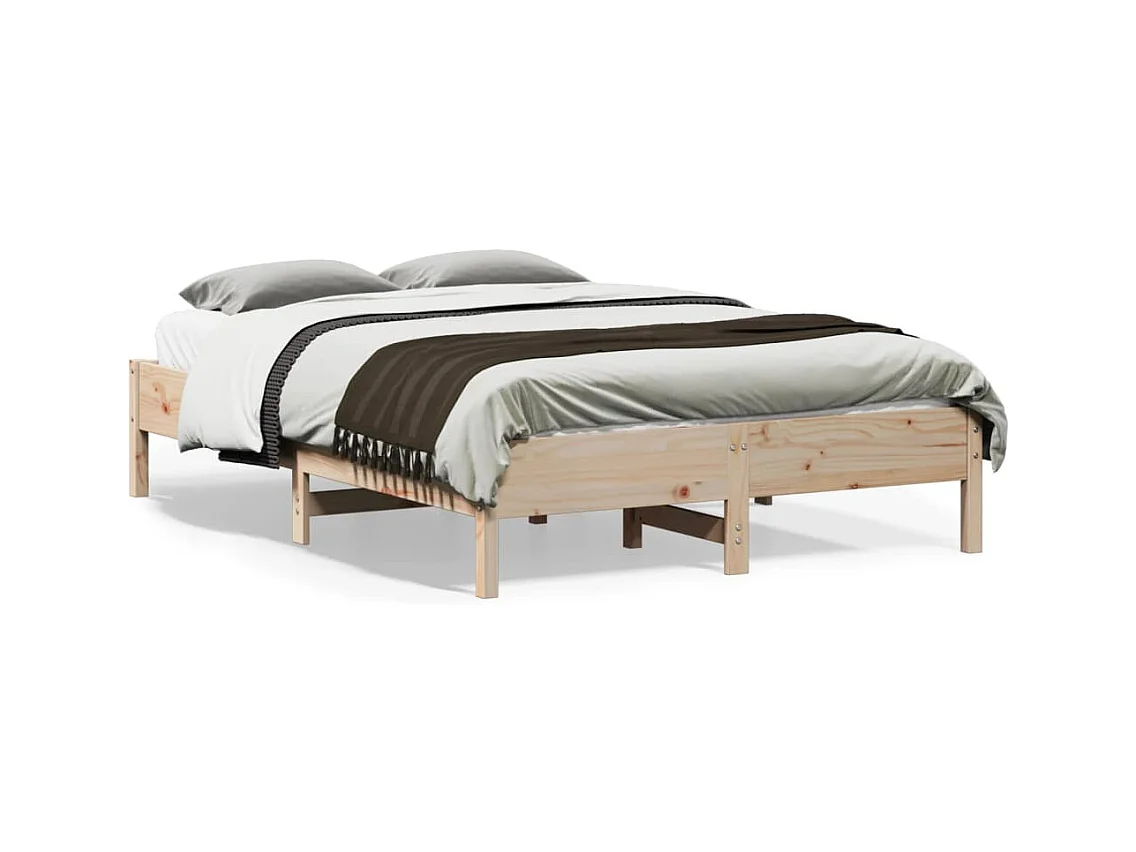 Lit-135x190 cm Bois de pin massif HOQW39957