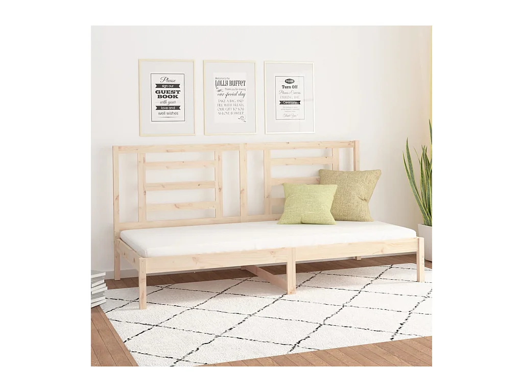 Cama de solteiro 80x200 cm madeira de pinho maciça PT984852