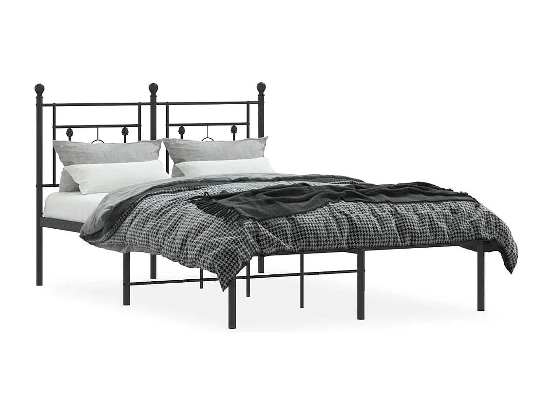 Bedframe met hoofdbord metaal zwart 120x190 cm NL76517