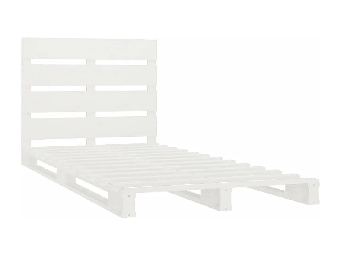 Lit-90x190 cm Blanc Bois de pin massif Simple HOQW33810