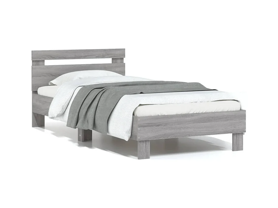 Lit-75x190 cm + tête de lit sonoma gris HOQW31281