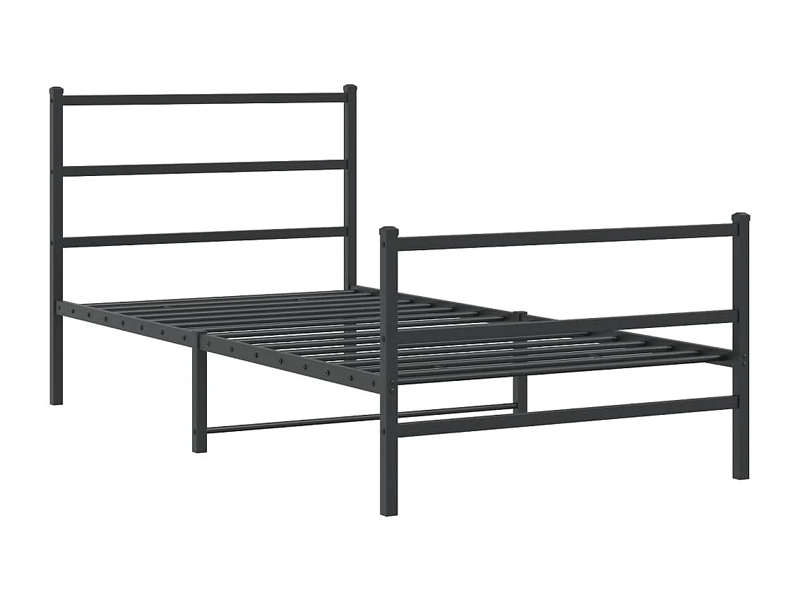 Cama com cabeceira e pés 107x203 cm metal preto PT654731