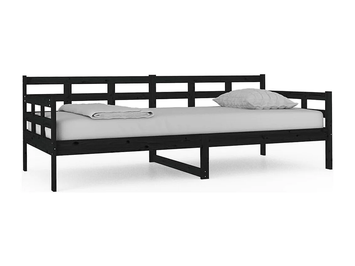 Tagesbett,Sofabett Schwarz Massivholz Kiefer 90x200 cm -gkd42631