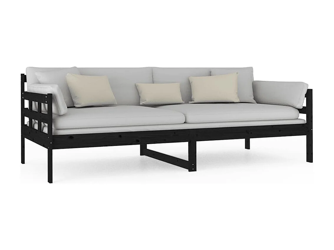 Tagesbett,Sofabett Schwarz Massivholz Kiefer 90x200 cm -gkd42631