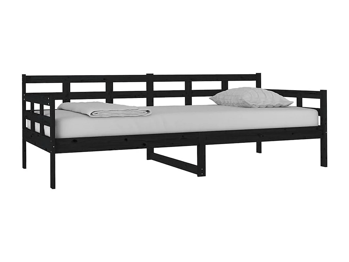 Tagesbett,Sofabett Schwarz Massivholz Kiefer 90x200 cm -gkd42631