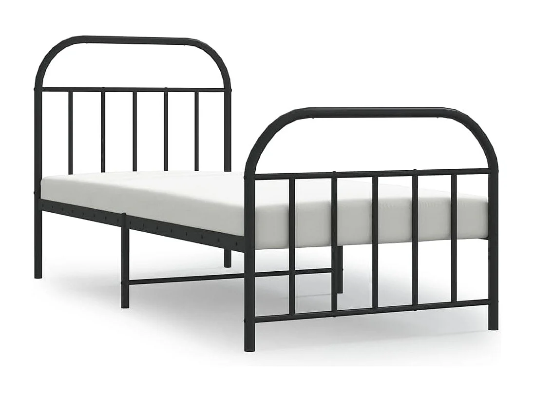 Bedframe met hoofd- en voeteneinde metaal zwart 90x200 cm NL29572