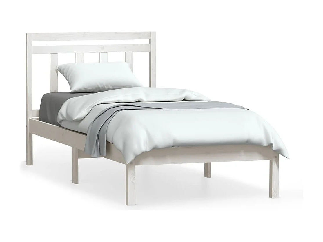 Bedframe massief grenenhout wit 100x200 cm NL61062